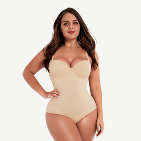 Sculpting nude panty cupped bodysuit